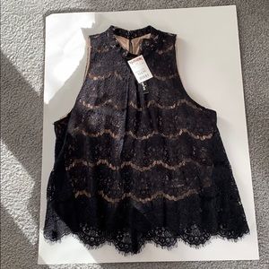 Fire Los Angeles crocheted black sleeveless top